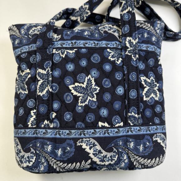 Vera Bradley Shoulder Bag Blue Coin Retired 2000-02 Lots of Pockets Y2K Quilted - Picture 2 of 8